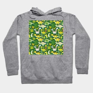 Delightful Dinosaurs in Enchanted Garden Pattern Hoodie